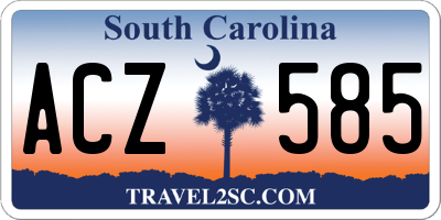 SC license plate ACZ585