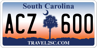 SC license plate ACZ600