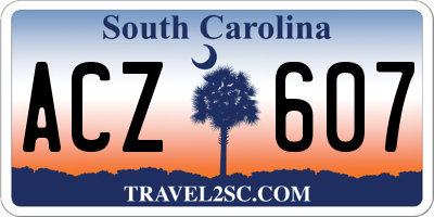 SC license plate ACZ607