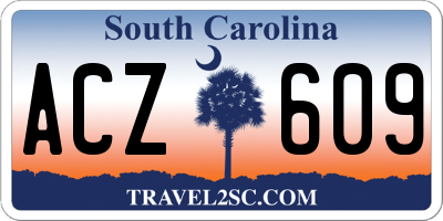 SC license plate ACZ609