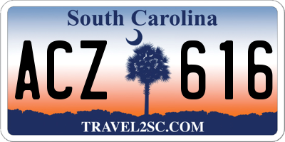 SC license plate ACZ616
