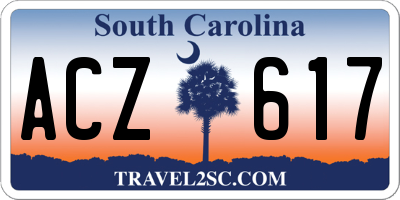 SC license plate ACZ617