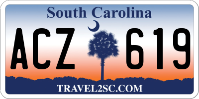 SC license plate ACZ619