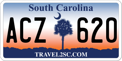 SC license plate ACZ620