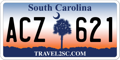 SC license plate ACZ621