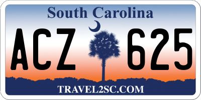 SC license plate ACZ625