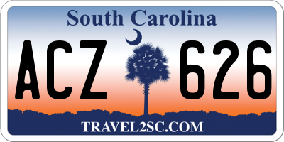 SC license plate ACZ626