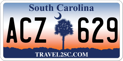 SC license plate ACZ629