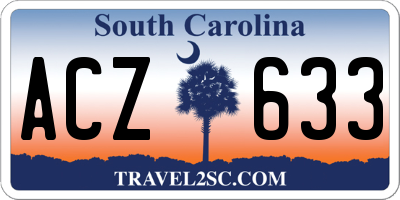 SC license plate ACZ633