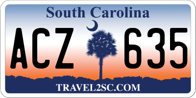 SC license plate ACZ635