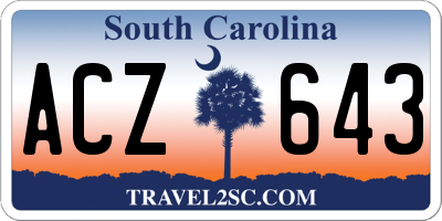 SC license plate ACZ643