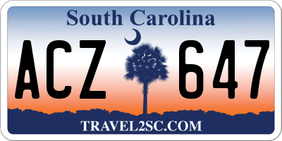 SC license plate ACZ647