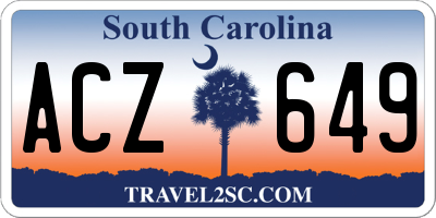 SC license plate ACZ649