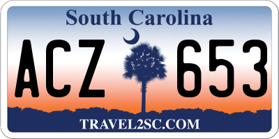 SC license plate ACZ653