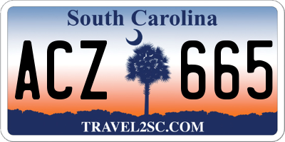 SC license plate ACZ665