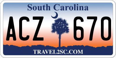 SC license plate ACZ670