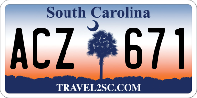 SC license plate ACZ671