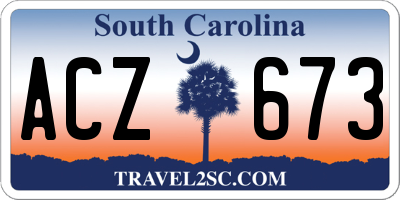 SC license plate ACZ673