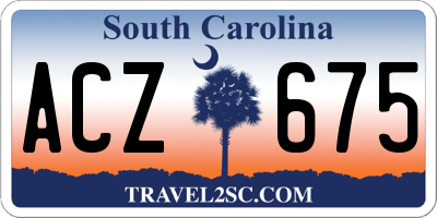 SC license plate ACZ675