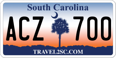 SC license plate ACZ700
