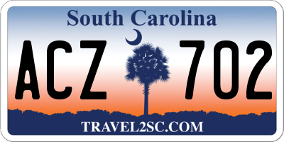 SC license plate ACZ702