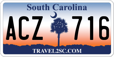 SC license plate ACZ716