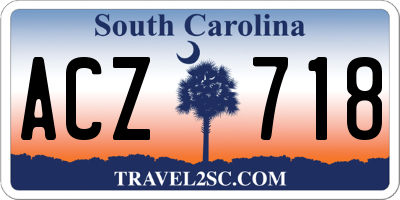 SC license plate ACZ718
