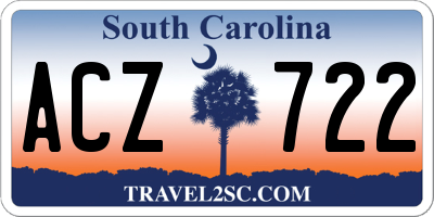 SC license plate ACZ722