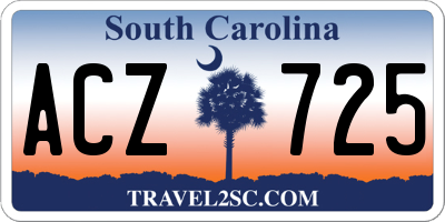 SC license plate ACZ725