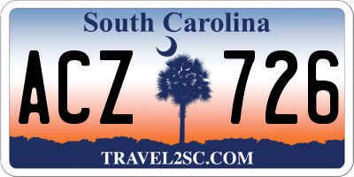 SC license plate ACZ726