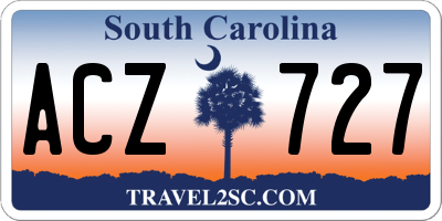 SC license plate ACZ727