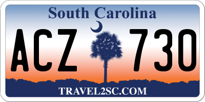SC license plate ACZ730