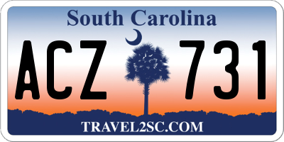 SC license plate ACZ731