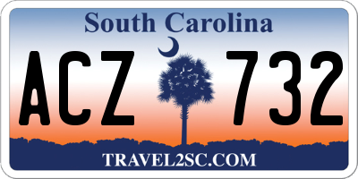 SC license plate ACZ732