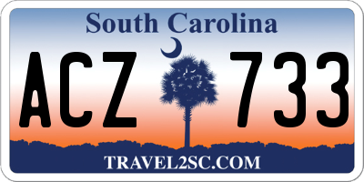 SC license plate ACZ733