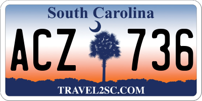 SC license plate ACZ736