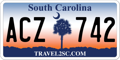 SC license plate ACZ742
