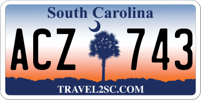 SC license plate ACZ743