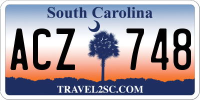 SC license plate ACZ748