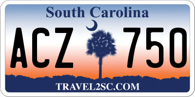 SC license plate ACZ750