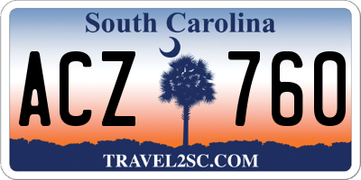 SC license plate ACZ760