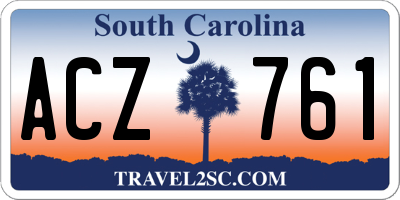 SC license plate ACZ761