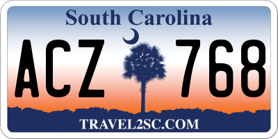 SC license plate ACZ768