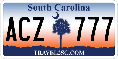 SC license plate ACZ777