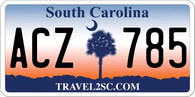 SC license plate ACZ785