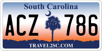 SC license plate ACZ786