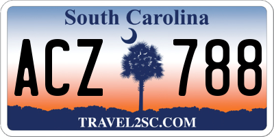 SC license plate ACZ788