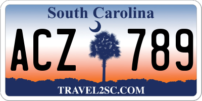 SC license plate ACZ789