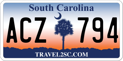 SC license plate ACZ794
