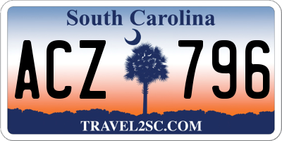 SC license plate ACZ796